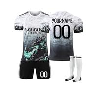 Generico R Madrid Maglia Calcio per Bambino, Home/Away Completo Calcio Bambino Personalizzata Maglietta Tuta Allenamento T-Shirt Pantaloncini e Calzini Set Un Dono Prezioso