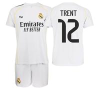 Genérico R. Madrid Set Maglia e Pantaloni 2025/26 Replica Ufficiale - Attrezzatura maschile - TRENT ALEXANDER-ARNOLD - Prima Equipaggiamento - UNISEX, bianco, 14 Anni