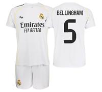 Genérico R. Madrid Set Maglia e Pantaloni 2025/26 Replica Ufficiale - Squadra maschile - JUDE BELLINGHAM - Prima Equipaggiamento - UNISEX, bianco, 14 Anni