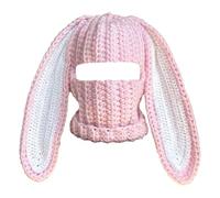 Generico Rabbit Ear Hat Autumn And Winter Neck Knitted Hat (One Size)