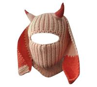 Generico Rabbit Ear Hat Autumn And Winter Neck Knitted Hat (Orange One Size)