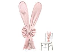 Generico Rabbit Ears Chair Covers, Removable Stretch & Decor Cute Soft Plush Pink Easter Bunny Chair Back Covers, for Home Easter, Birthday, Spring Party & Restaurant Decor (4pcs)