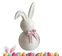 Generico Rabbit Figurine - Ceramic, 1.96x1.96x4.3in Spring Sculpture Farmhouse Decor | Easter Bunny Decoration, Cute Ceramic Figurine For Home, Office, School, Apartment, Living Room