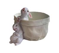 Generico Rabbit Flower Pot - High Qualiity Smmooth Case, Durrable Surrface Cute Bunny Pot, Impactt Proof Animal succuulent Planter, Unique Gravitty Centered Resin Vase - For Home Garden Office Decor