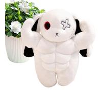 Generico Rabbit Plush, Muscle Bunny Toy, 11.81x5.91x4.72 Inches Scary Standing Doll, Huggable Soft Pillow for Boys Girls Women Adults Kids Sleeping Sofa Bedside Desk Shelf and Cozy Display Use