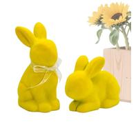 Generico Rabbit Statue - Flocked Easter Animal Design, Mantel Decoration, Resin Bunny for Easter, Spring Season, Home, Tabletop, Shelf Display, Party Centerpiece, Tiered Tray, Fireplace,