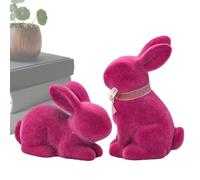 Generico Rabbit Statue - Flocked Easter Animal Design, Mantel Decoration, Resin Bunny for Easter, Spring Season, Home, Tabletop, Shelf Display, Party Centerpiece, Tiered Tray, Fireplace,