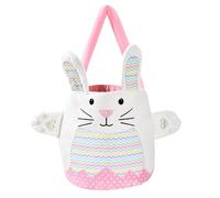 Generico Rabbit Tote Bag Bucket, Reusable Bunny Bags with Handles, Spring-Themed Hunt Party Supplies, Perfect Candy Container for Boys and Girls, Easter Parties and Outdoor Hunts