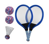 Generico Racchette da Tennis per Bambini - Set di Racchette da Allenamento per Badminton da 54x27,5 cm, 1 Paio di Attrezzatura da Esterno in Rete ABS interattiva Genitore-Figlio con Palla di volani