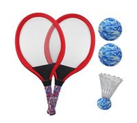 Generico Racchette da Tennis per Bambini - Set di Racchette da Allenamento per Badminton da 54x27,5 cm, 1 Paio di Attrezzatura da Esterno in Rete ABS interattiva Genitore-Figlio con Palla di volani