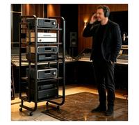 Generico Rack Audio A 5 Livelli In Acciaio Resistente,carrello Mobile Con Ruote,supporto Aperto Per Amplificatori Stereo, Lettori CD E DAC Per Appassionati
