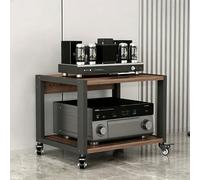 Generico Rack Audio Con Ruote, Mobiletto Portaoggetti Stereo Audio A 2 3 4 Ripiani, Mobile Stereo HiFi Per Soggiorno, Ufficio, Home Theater,Supporto TV Angolare(50x40x40cm/19.7x15.8x15.8in)