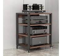 Generico Rack Audio Con Ruote, Mobiletto Portaoggetti Stereo Audio A 2 3 4 Ripiani, Mobile Stereo HiFi Per Soggiorno, Ufficio, Home Theater,Supporto TV Angolare(50x40x69.5cm/19.7x15.8x27in)