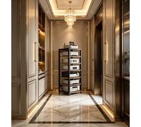 Generico Rack Audio Hi-Fi A 7 Livelli Con Ruote,Supporto For Componenti AV Regolabile In Altezza,Armadio For Apparecchiature Stereo Con Ruote For Home Theater E Soggiorno,Struttura In Metallo Nero