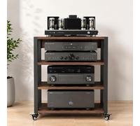 Generico Rack Multimediale AV Mobile, Mobiletto Porta Componenti Aperto HiFi A 2 3 4 Ripiani, Mobile Stereo HiFi Con Ripiani Regolabili, Altoparlanti Rack(50x40x69.5cm/19.7x15.8x27in)