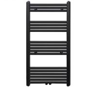 Generico Radiatore Centrale Portasciugamano Dritto Nero 600 x 1160 mm,Nero,10.4kg,141908