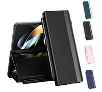 Generico Radujy/Lovreko Luxury Electroplated Leather Magnetic Phone Case, Anti-Fall Leather Case, with Phone Stand and Pen Slot, Flip Cases for Galaxy Z Fold 4/5/6/7 (Nero,Z fold 6)