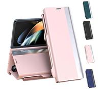 Generico Radujy/Lovreko Luxury Electroplated Leather Magnetic Phone Case, Anti-Fall Leather Case, with Phone Stand and Pen Slot, Flip Cases for Galaxy Z Fold 4/5/6/7 (Rosa,Z fold 7)