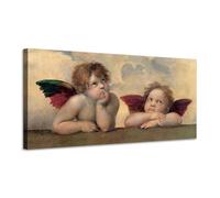Generico Raffaello - Due angeli dalla Madonna Sistina - quadro stampa su tela con telaio in legno - 80x40 cm