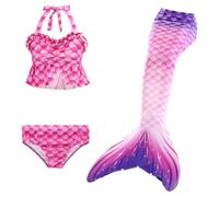 Generico Ragazza con Bikini Cosplay Costume da Bagno per Bambini Costume da Bagno Tre Pezzi per Ragazza Bikini Bambina 2-13 Anni