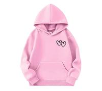 Generico Ragazze Felpa con Cappuccio Manica Lunga,Felpa Leggera da Bambine Autunno Inverno Felpe Accogliente Graziosa Cappotto Homewear per Bambini Comfort e Calore alla 4-15 Anni