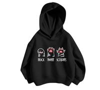 Generico Ragazze Felpa con Cappuccio Manica Lunga,Felpa Senza Girocollo Pullover Ampia a Maniche Lunghe Casual Scuola Cappotto Ultra Morbida Oversize per Bambine e 4-15 Anni