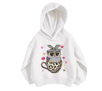 Generico Ragazze Felpa con Cappuccio Manica Lunga,Felpa Sportivo Bambina Leggero per Girocollo Accogliente Graziosa Casual Scuola Cappotto Moda lescenti Bambine e 4-15 Anni