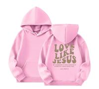Generico Ragazze Felpa con Cappuccio Manica Lunga Senza Girocollo Pullover Ampia Abbigliamento per Autunno Solid Color/Print Tinta Unita Cerniere Primaverili Tutti I Giorni Usura