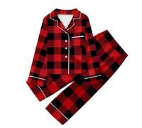 Generico Ragazze Ragazzi Pigiama Manica Lunga Abbigliamento da Casa Set Abbottonato Camicetta a Maniche Lunghe Vestiti Leggeri Unisex Bambini e Ideale per la Primavera l'autunno