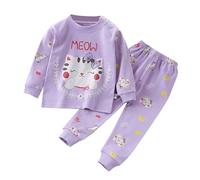 Generico Ragazze Ragazzi Pigiama Manica Lunga,Abbigliamento da Casa Set Abbottonato Carino Bambino Invernale Regalo in Cotone a Maniche Lunghe per Bambine dai 2 ai 7 Anni