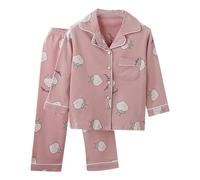 Generico Ragazze Ragazzi Pigiama Manica Lunga,Pigiama Morbido Due Pezzi Caldo Biancheria da Notte Kawaii Rimani al in Autunno e Inverno Cotone a Maniche Lunghe Ideale per la Primavera l'autunno
