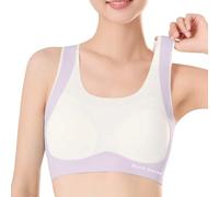 Generico Ragazze Reggiseno Sportivo Senza Cuciture Crop Top Allenamento Canotta Leggera per Bambini (Purple, 13-16 Years)