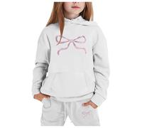 Generico Ragazze Set di Abbigliamento Tempo Libero 2 Pezzi da casa Felpata Jogging Ginnastica Felpa e Pantaloni a Gamba Larga Jogger Tuta Autunno Inverno Outfit per Jogging,la Casa,Scuola, Spesa