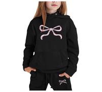 Generico Ragazze Set di Abbigliamento Tempo Libero 2 Pezzi da casa Felpata Jogging Ginnastica Felpa e Pantaloni a Gamba Larga Jogger Tuta Autunno Inverno Outfit per Jogging,la Casa,Scuola, Spesa