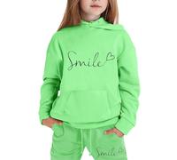 Generico Ragazze Set di Abbigliamento Tempo Libero Casual e Comodo da Indossare Felpata Jogging Ginnastica Felpa con Cappuccio Zip/Pullover Bambini Inverno Autunno per Regalo