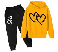 Generico Ragazze Set di Abbigliamento Tempo Libero Casual e Comodo da Indossare Top+Pantalone per Abito Bambina Chic Ed Elegante Ragazzi Taglie Forti Autunno Inverno Regalo