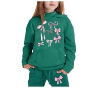 Generico Ragazze Set di Abbigliamento Tempo Libero,Felpa A Maniche Lunghe Felpa per Sport all'Aria Aperta Bambini Casual Pullover Tuta Inverno Jogging,la Casa,Scuola, Spesa