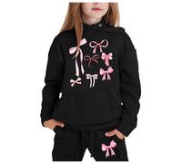 Generico Ragazze Set di Abbigliamento Tempo Libero,Felpa A Maniche Lunghe Felpa per Sport all'Aria Aperta Bambini Casual Pullover Tuta Inverno Jogging,la Casa,Scuola, Spesa