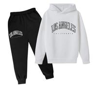 Generico Ragazze Set di Abbigliamento Tempo Libero,Top E Pantaloni Kids Felpa per Sport all'Aria Aperta Bambini Casual Pullover Tuta Ragazzi Taglie Forti Autunno Inverno Regalo