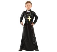 Generico ragazzi abito prete nero completo cosplay bambini adolescenti elegante outfit festa scolastica