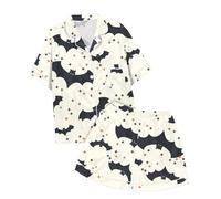 Generico Ragazzi E Ragazze Pigiama Halloween Pajamas Due Pezzi con Stampe Che Si Illumina al Buio Costume A Zucca Stampato Set Colorato Biancheria da Notte Vestiti per Giocare Indossare Sleepwears