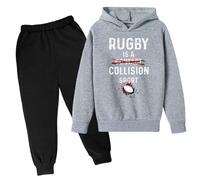 Generico Ragazzo Tuta in Felpa Sportiva Bambini Stampato Inverno Set Completo da 2 Pezzi Costume Ragazzi Top E Pantaloni Europa Stati Uniti di Felpe 3-15 Anni