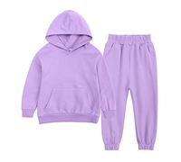 Generico Ragazzo Tuta in Felpa Sportiva Completo T Shirt Pantalone da Calcio Giacche E Pantaloni con Tasca 2 Pezzi Unisex Modelli Bambini Moda Manica Lunga Set di Felpe 3-15 Anni