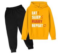 Generico Ragazzo Tuta In Felpa Sportiva Ragazzi Con Cappuccio Set Da Calcio Cordinata Full Print E Pantalone Top+Pantalone Per Ragazze Bambini Inverno Di Felpe Alla Moda
