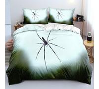 Generico Ragni Completo Letto una Piazza e Mezza Ragnatela Set Copripiumino Unisex Stampato in 3D, Set per Letto Singolo in Microfibra da 3 Pezzi, 1 Copripiumino e 2 Federe 50x70 cm