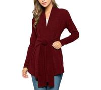 Generico Rain Coat Donna Giubbino 100 Gr Donna Antipioggia 2024 Autumn Hot Women S New Long Sleeved Tied Cardigan Top Giacche Invernali Giubbotto 100 Grammi Wine L