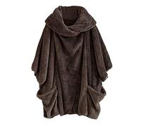 Generico Rain Coat Donna Giubbino 100 Gr Donna Antipioggia Cardigan Bavero Giacca Manica Double- Da In Peluche Cappotto Grande Taglie Forti Giacca Mezza Stagione Felpa Lunga Coffee L