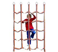 Genérico Rainbow Cargo Net: Corda portatile di , attrezzature da arrampicata durevoli, corso di ostacoli da 145 x 185 cm con anelli triangolari, strutture da gioco, case da gioco