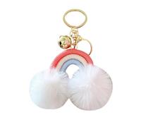 Generico Rainbow Cloud Plush Keychain - Soft Bag Pendant, Woven Decorative Charm, Colourful Keyring Accessory, Car Keys Wallet Handbag | Cute Hanging Ornament for Daily Use Gift Decoration Idea