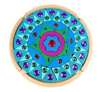 Generico Rainbow Gem Blocks - Wood 29x29x2.8cm | Wooden Early Learning Stacking Blocks | Sparkling Educational Cognitive Development Toy Ornament For Kids Preschool Home Play